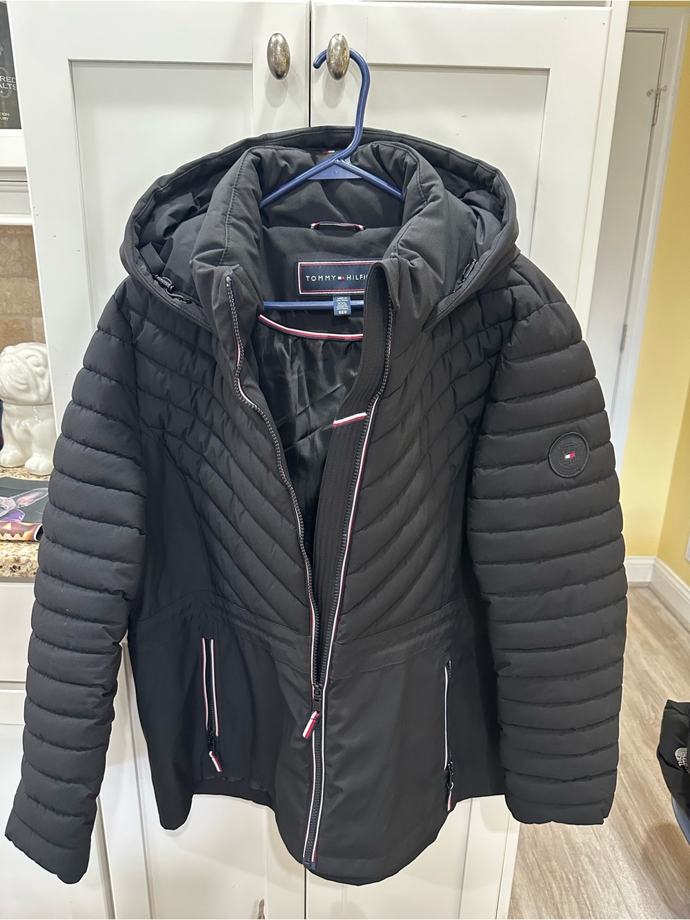 Tommy Hilfiger Black Quilted Hooded Puffer Jacket women’s xxl NWOT